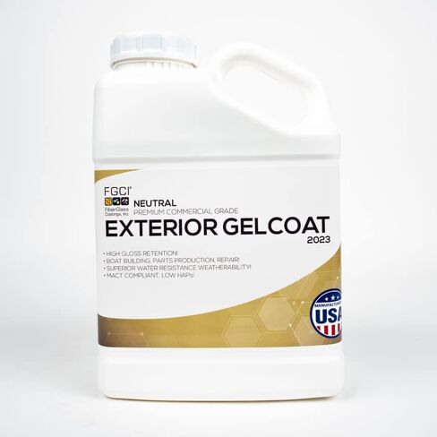 FGCI - 1 Gallon Marine Grade Gel Coat for Boat Building, RV Gel Coat, Restoration, Carbon Fiber Gel Coat, Fiberglass Repair, Patching, and Repair kit (Nardo Gray) in Saudi Arabia