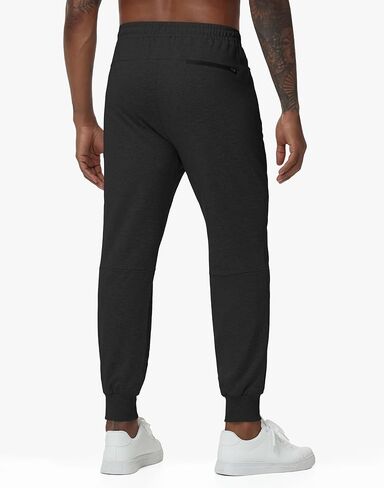 بنطلون رياضي رجالي JWM مع 3 جيوب بسحاب مريح وقابل للتمدد من القطن للعرق للرجال كاجوال رياضي في صالة الألعاب الرياضية in Kuwait