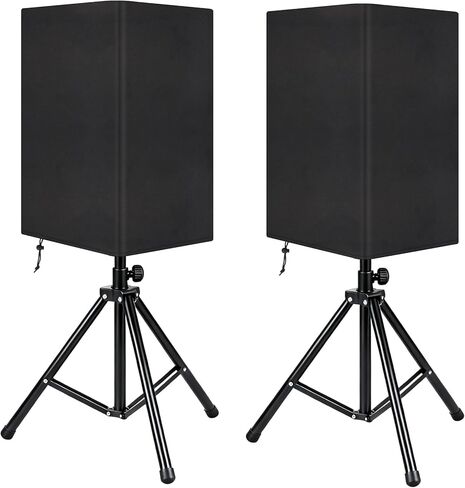 Klmnop 15 Inch Outdoor Speaker Covers, 2-Pack Weatherproof Waterproof & UV Protection Dust Cover for PA DJ Powered Speakers, Heavy-Duty 800D Thick Oxford Fabric(Black) in Saudi Arabia