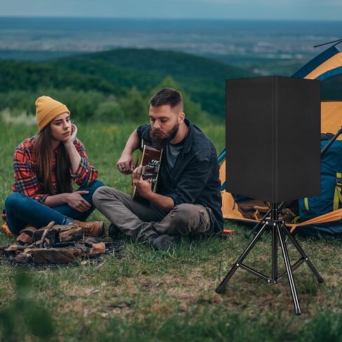 Klmnop 15 Inch Outdoor Speaker Covers, 2-Pack Weatherproof Waterproof & UV Protection Dust Cover for PA DJ Powered Speakers, Heavy-Duty 800D Thick Oxford Fabric(Black) in Saudi Arabia