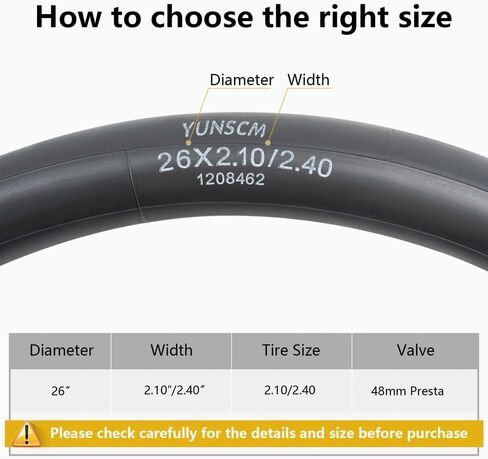 2-PCS 26" Heavy Duty Bike Tubes 26x2.10/2.40 FV48mm Presta Valve (52/62-559) Bicycle Inner Tubes Compatible with 26X2.10 26X2.125 26X2.20 26X2.25 26X2.30 26x2.35 26X2.40 Road Mountain Bike Tire Tubes in Saudi Arabia