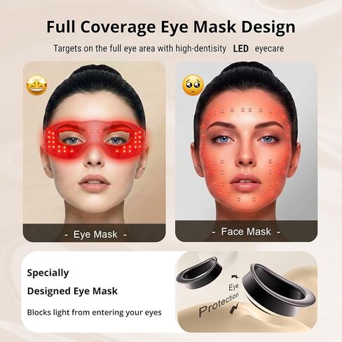 3 Modes Red Light Therapy for Eyes,Under-Eye Red Light Therapy mask Glasses & Light-Based Mask for Treatment of Periorbital Wrinkles,Relieving Eye Fatigue,LED Eye mask EY-20R in Kuwait