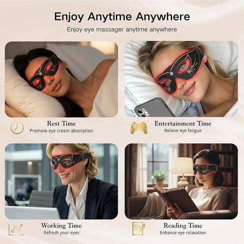 3 Modes Red Light Therapy for Eyes,Under-Eye Red Light Therapy mask Glasses & Light-Based Mask for Treatment of Periorbital Wrinkles,Relieving Eye Fatigue,LED Eye mask EY-20R in Kuwait
