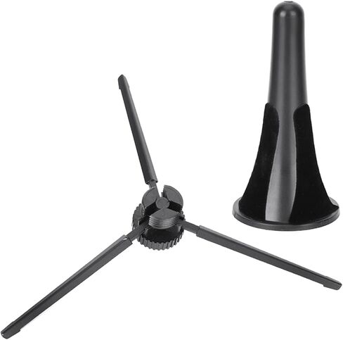 Clarinet Stand Portable Folded Black Tripod, Durable Metal Alloy with Felt Pads - Stable Support, Compact Design, Ideal for Clarinet and Trumpet Protection in Saudi Arabia