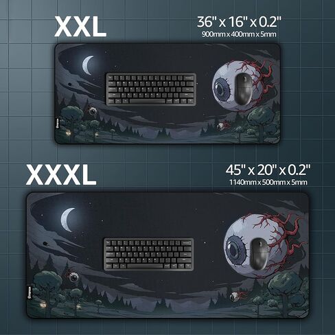 Terraria Extended Gaming Mouse Pad | XXL 36" x 16" | 5mm Thick, Waterproof Surface, Smooth Polyester Fabric, and Natural Rubber Base (Eye of Cthulhu) in Saudi Arabia