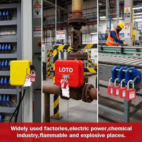 MorningRo 60 مجموعة من أقفال Tagout للقفل مع 60 علامة قفل - قفل أمان Loto مزود بمفتاحين مختلفين لكل قفل، أقفال حمراء لمحطات وأجهزة قفل العلامات in Saudi Arabia