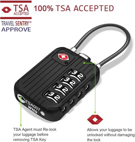 2 حزمة من أقفال أمتعة السفر المعتمدة من إدارة أمن المواصلات الأمريكية، سبيكة قفل مكونة من 4 أرقام، أقفال معدنية بدون مفتاح، قفل مقاوم للطقس معتمد من إدارة أمن المواصلات الأمريكية لخزانة الصالة الرياضية، حقيبة حقيبة الجولف، حقيبة الظهر، أسود من GIVERARE in Kuwait