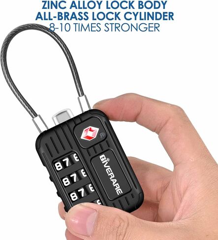 2 حزمة من أقفال أمتعة السفر المعتمدة من إدارة أمن المواصلات الأمريكية، سبيكة قفل مكونة من 4 أرقام، أقفال معدنية بدون مفتاح، قفل مقاوم للطقس معتمد من إدارة أمن المواصلات الأمريكية لخزانة الصالة الرياضية، حقيبة حقيبة الجولف، حقيبة الظهر، أسود من GIVERARE in Kuwait