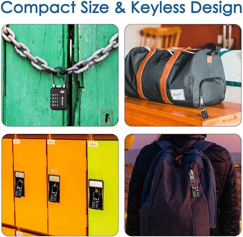 2 حزمة من أقفال أمتعة السفر المعتمدة من إدارة أمن المواصلات الأمريكية، سبيكة قفل مكونة من 4 أرقام، أقفال معدنية بدون مفتاح، قفل مقاوم للطقس معتمد من إدارة أمن المواصلات الأمريكية لخزانة الصالة الرياضية، حقيبة حقيبة الجولف، حقيبة الظهر، أسود من GIVERARE in Kuwait
