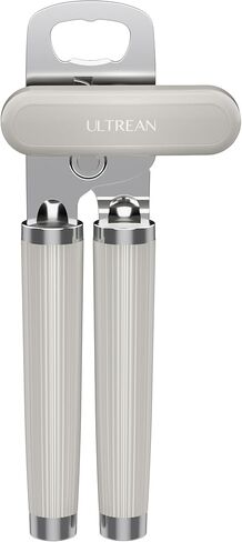 Ultrean Manual Can Opener Bottle Opener, Heavy Duty Stainless Steel Smooth Edge Manual Hand Held Can Opener With Soft Touch Handle, Rust Proof Oversized Handheld Easy Turn Knob (Black) in Kuwait