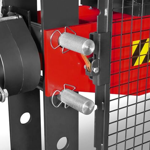 مكبس متجر هوائي/هيدروليكي بإطار على شكل حرف H من MechMaxx 50 طن مع ونش يدوي ومجموعة دبوس ضغط، إطار فولاذي ملحوم بالكامل، حارس أمان، تحكم في دواسة القدم، HSP50 in Kuwait