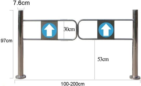 بوابة متأرجحة أوتوماتيكية ثنائية الاتجاه لسلامة السوبر ماركت والمستودعات - 120x100 سم مع فرامل متأرجحة مثالية للمناطق ذات الحركة المرورية العالية ومدخل متاجر البارات in Kuwait