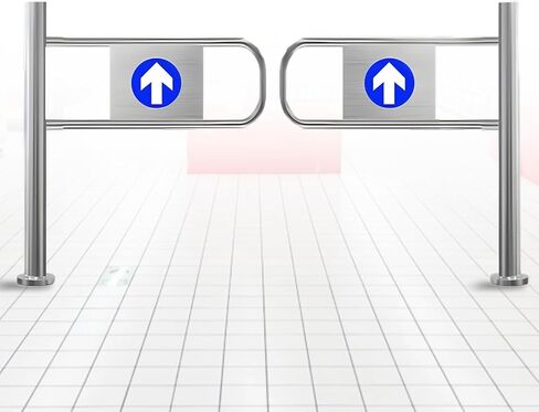 بوابة متأرجحة من الفولاذ المقاوم للصدأ لمدخل السوبر ماركت - باب أمان أحادي الاتجاه مزود بنابض للوصول إلى متجر المستودعات في الممر - حل أمان متين وآمن in Kuwait