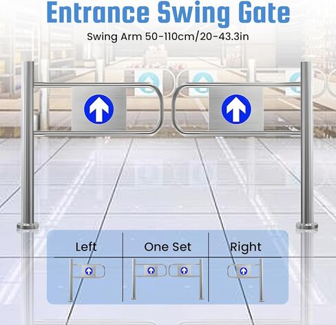 بوابة متأرجحة من الفولاذ المقاوم للصدأ لمدخل السوبر ماركت - باب أمان أحادي الاتجاه مزود بنابض للوصول إلى متجر المستودعات في الممر - حل أمان متين وآمن in Kuwait