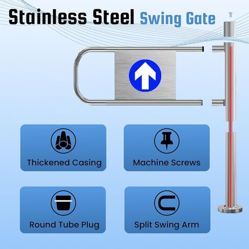 بوابة متأرجحة من الفولاذ المقاوم للصدأ لمدخل السوبر ماركت - باب أمان أحادي الاتجاه مزود بنابض للوصول إلى متجر المستودعات في الممر - حل أمان متين وآمن in Kuwait