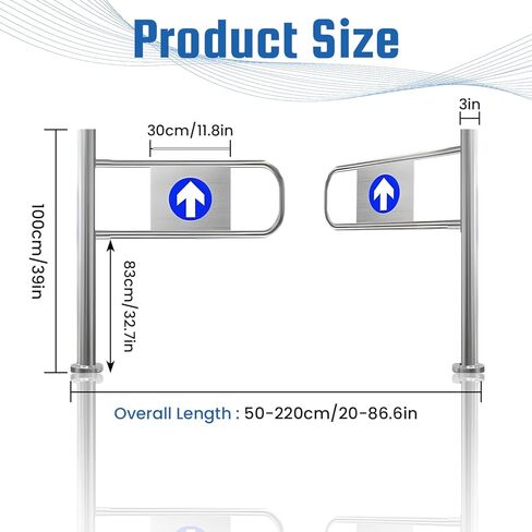 بوابة متأرجحة من الفولاذ المقاوم للصدأ لمدخل السوبر ماركت - باب أمان أحادي الاتجاه مزود بنابض للوصول إلى متجر المستودعات في الممر - حل أمان متين وآمن in Kuwait