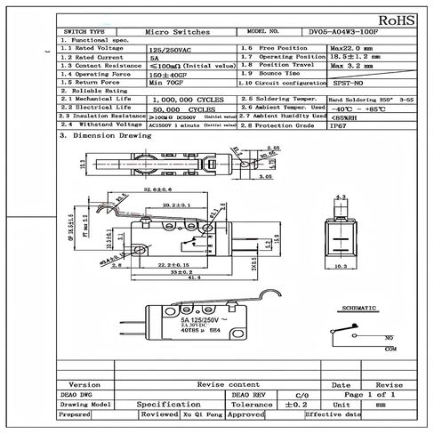 72736G01 استبدال مفتاح الحد الأمامي/العكسي لـ E-Z-GO Gas Electric 2003-up، LimitMicroswitch، (2 قطعة)، in Kuwait