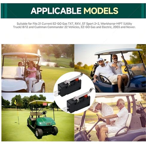 72736G01 استبدال مفتاح الحد الأمامي/العكسي لـ E-Z-GO Gas Electric 2003-up، LimitMicroswitch، (2 قطعة)، in Kuwait