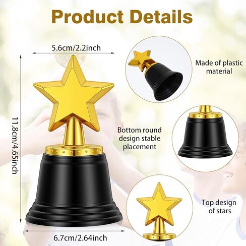 جوائز Mini Star Trophy، جوائز بلاستيكية على شكل نجمة مقاس 4.5 بوصة لصالح الحفلات، جوائز جوائز النجوم الذهبية الصغيرة لمكافآت المسابقات الفائزة، جائزة الألعاب للأحداث الرياضية، الفصول الدراسية للأطفال المعلمين in Kuwait