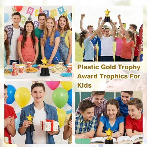 جوائز Mini Star Trophy، جوائز بلاستيكية على شكل نجمة مقاس 4.5 بوصة لصالح الحفلات، جوائز جوائز النجوم الذهبية الصغيرة لمكافآت المسابقات الفائزة، جائزة الألعاب للأحداث الرياضية، الفصول الدراسية للأطفال المعلمين in Kuwait