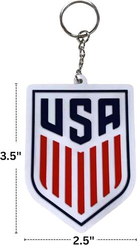 USA Men's Soccer 2025 PVC Logo Keychain w/Metal Key Ring – Official USMNT Key Chain – Great Pocket-Sized Gift for All Soccer Fans, Mom, Dad, & Players – Team USA Souvenir for Backpacks, Keys & Bags in Saudi Arabia