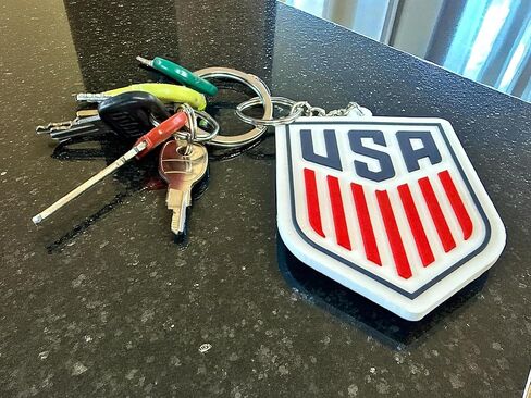 USA Men's Soccer 2025 PVC Logo Keychain w/Metal Key Ring – Official USMNT Key Chain – Great Pocket-Sized Gift for All Soccer Fans, Mom, Dad, & Players – Team USA Souvenir for Backpacks, Keys & Bags in Saudi Arabia