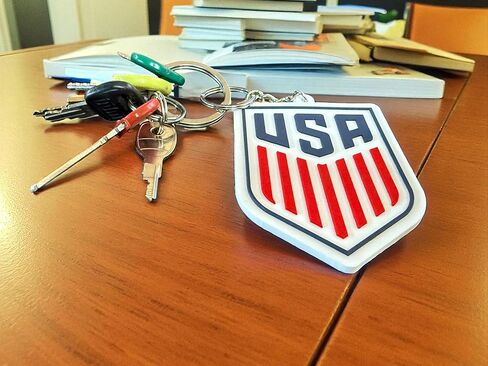 USA Men's Soccer 2025 PVC Logo Keychain w/Metal Key Ring – Official USMNT Key Chain – Great Pocket-Sized Gift for All Soccer Fans, Mom, Dad, & Players – Team USA Souvenir for Backpacks, Keys & Bags in Saudi Arabia