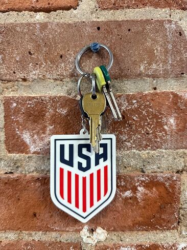 USA Men's Soccer 2025 PVC Logo Keychain w/Metal Key Ring – Official USMNT Key Chain – Great Pocket-Sized Gift for All Soccer Fans, Mom, Dad, & Players – Team USA Souvenir for Backpacks, Keys & Bags in Saudi Arabia
