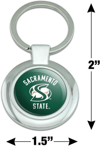 GRAPHICS & MORE Sacramento State University Hornets Keychain Classy Round Chrome Plated Metal in Saudi Arabia