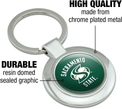 GRAPHICS & MORE Sacramento State University Hornets Keychain Classy Round Chrome Plated Metal in Saudi Arabia