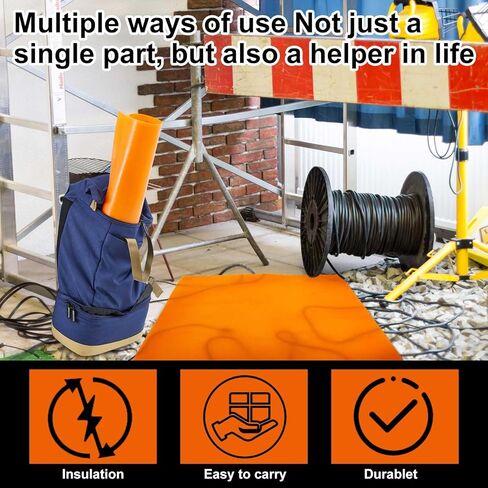 2 قطعة حصيرة مطاطية مقاس 20 × 20 بوصة، معزولة بجهد 1000 فولت، حصيرة مطاطية آمنة للكهرباء عالية الجهد، برتقالية لافتة للنظر، مناسبة لأي منطقة تحتاج إلى عزل، ومساحات العمل التجارية المنزلية in Kuwait