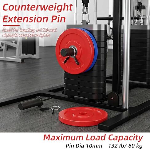 Gym Pin for Weight Stack Machine, Weight Stack Pin with Spring Clip Collar, Weight Stack Extender Pin for Gym Cable Machine, Commercial Gym and Home Gym Fitness Equipment in Saudi Arabia
