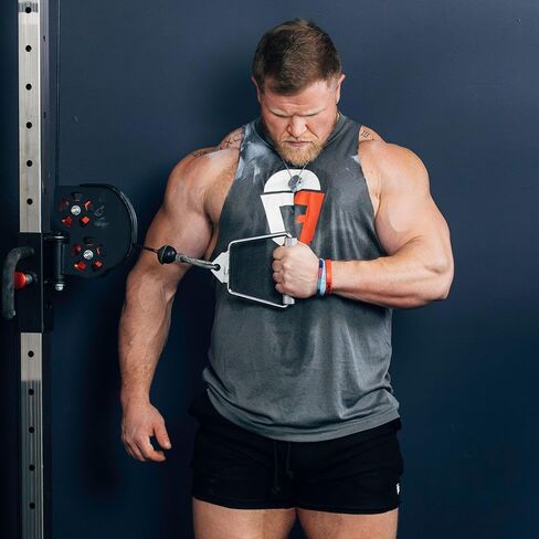 Titan Fitness Rotating D-Handle Cable Attachment, Ergonomic Knurled Grip, Chrome-Plated Solid Steel Build, Rotating Design Prevents Wrist, Elbow, and Shoulder Strain, Strength Training Accessory in Kuwait