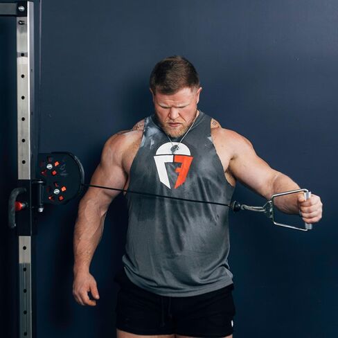 Titan Fitness Rotating D-Handle Cable Attachment, Ergonomic Knurled Grip, Chrome-Plated Solid Steel Build, Rotating Design Prevents Wrist, Elbow, and Shoulder Strain, Strength Training Accessory in Kuwait