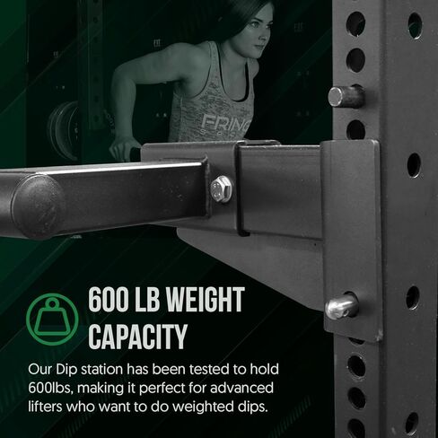 Dip Bar Station For Tricep Dips, Bodyweight Training, Calisthenics, Attaches to 2"x3" Rigs, Cages, Squat Racks with 5/8" Hardware, Angular Bar Layout in Kuwait