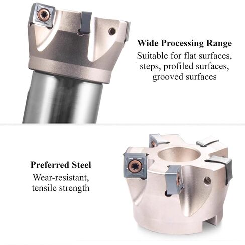 مطحنة وجه سريعة التغذية بزاوية 88 درجة 1.6 بوصة × 5 بوصة قاطعة طحن ثقيلة 8 مزامير مطلية بالنيكل مطحنة وجه قابلة للفهرسة in Kuwait