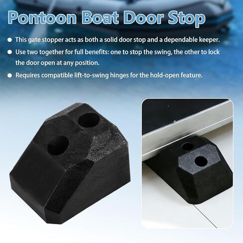 مجموعة أدوات إيقاف البوابة العائمة وحارس الباب، سدادة باب بوابة عائمة شديدة التحمل وحامل لبوابات سطح القارب، تمنع تلف الأثاث، مجموعة أدوات سهلة التركيب مكونة من قطعتين مع براغي (أسود) in Kuwait