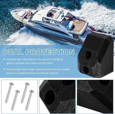 مجموعة أدوات إيقاف البوابة العائمة وحارس الباب، سدادة باب بوابة عائمة شديدة التحمل وحامل لبوابات سطح القارب، تمنع تلف الأثاث، مجموعة أدوات سهلة التركيب مكونة من قطعتين مع براغي (أسود) in Kuwait