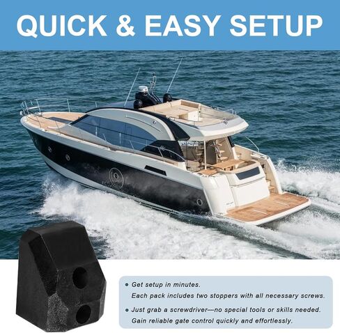 مجموعة أدوات إيقاف البوابة العائمة وحارس الباب، سدادة باب بوابة عائمة شديدة التحمل وحامل لبوابات سطح القارب، تمنع تلف الأثاث، مجموعة أدوات سهلة التركيب مكونة من قطعتين مع براغي (أسود) in Kuwait