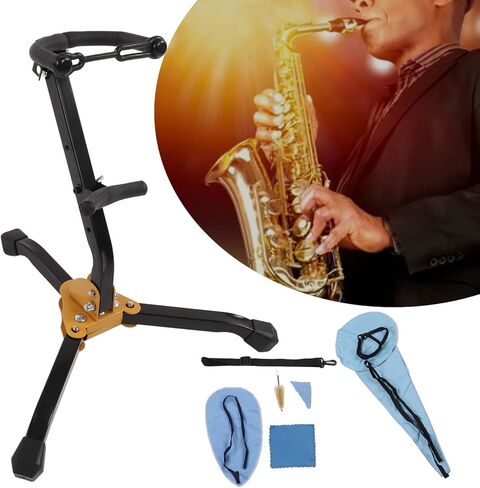 Alto Sax Stand Set Metal Holder Rack Saxophone Cleaning Kit Portable Saxophones Accessories for Musicians in Saudi Arabia