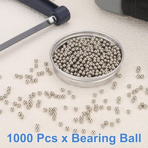 uxcell 1000Pcs 3mm Bearing Balls, Carbon Steel G500 Precision Balls, for Bearings Bicycles Casters Automotive Part and DIY (Nickel-Plated) in Saudi Arabia
