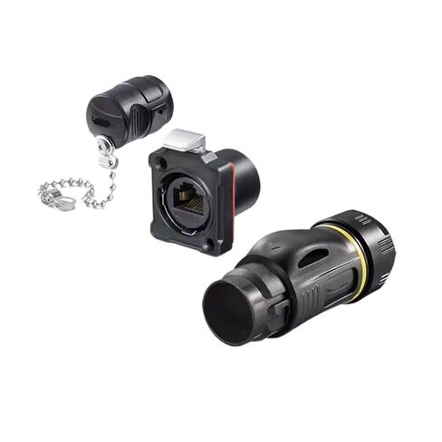 BD24 RJ45 كابل شبكة الطيران بمنفذ الشبكة 8P8C مع غطاء مقاوم للماء موصل الطيران RJ45 الصناعي (قابس بلاستيكي) in Saudi Arabia