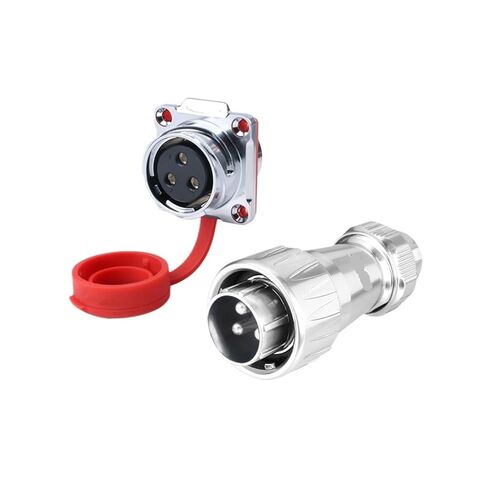 DZ24 Connector high Current 3 pin 35A 45A Power Fast Charge Full Metal Gold-Plated Waterproof Aviation 3 core(2 core Flange 35A) in Saudi Arabia