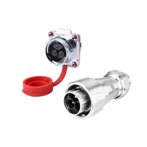 DZ24 Connector high Current 3 pin 35A 45A Power Fast Charge Full Metal Gold-Plated Waterproof Aviation 3 core(2 core Flange 35A) in Saudi Arabia