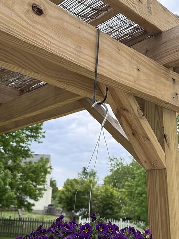 8 عبوات من خطافات سوداء مقاس 10 بوصة على شكل حرف S، خطافات طويلة كبيرة على شكل حرف S لتعليق النباتات، وسلال الزهور، وحامل تخزين، وشماعة إكليل خارجية، وخطافات معدنية شديدة التحمل للعريشة، والخزانة، والحديقة، والفناء in Kuwait