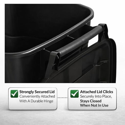 45 Gallon Heavy Duty Trash Can with Wheels and Lid, Outdoor Garbage Can Rolling Waste Bin, Large Plastic Trash Container for Backyard, Garage, Patio, Indoor & Outdoor Use in Saudi Arabia