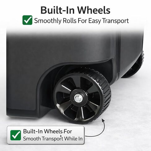 45 Gallon Heavy Duty Trash Can with Wheels and Lid, Outdoor Garbage Can Rolling Waste Bin, Large Plastic Trash Container for Backyard, Garage, Patio, Indoor & Outdoor Use in Saudi Arabia
