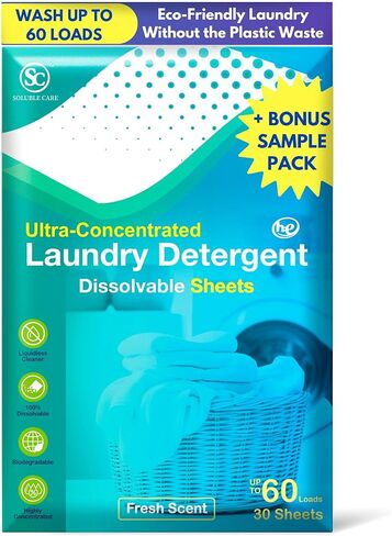 Foaming Hand Soap Dissolvable Sheets + Free 4-Sheet Bonus Pack (Sustainable, Earth-Friendly Cleaning Solution) - Coconut Scent in Saudi Arabia