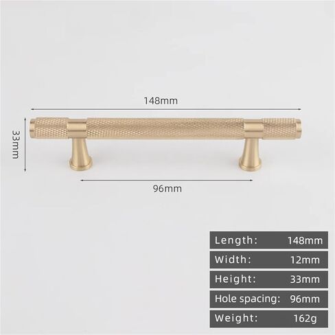 النحاس الماس نمط خزانة سحب T-بار تطول 380 مللي متر مقبض درج 1 قطعة (8822-96-Gold) in Kuwait