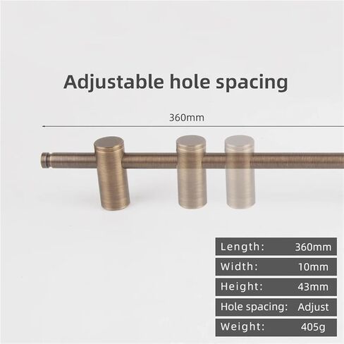 الصلبة النحاس مقبض طويل العتيقة خزانة درج سحب قابل للتعديل منشفة الحمام رف 1 قطعة (Length-360mm-AB) in Kuwait